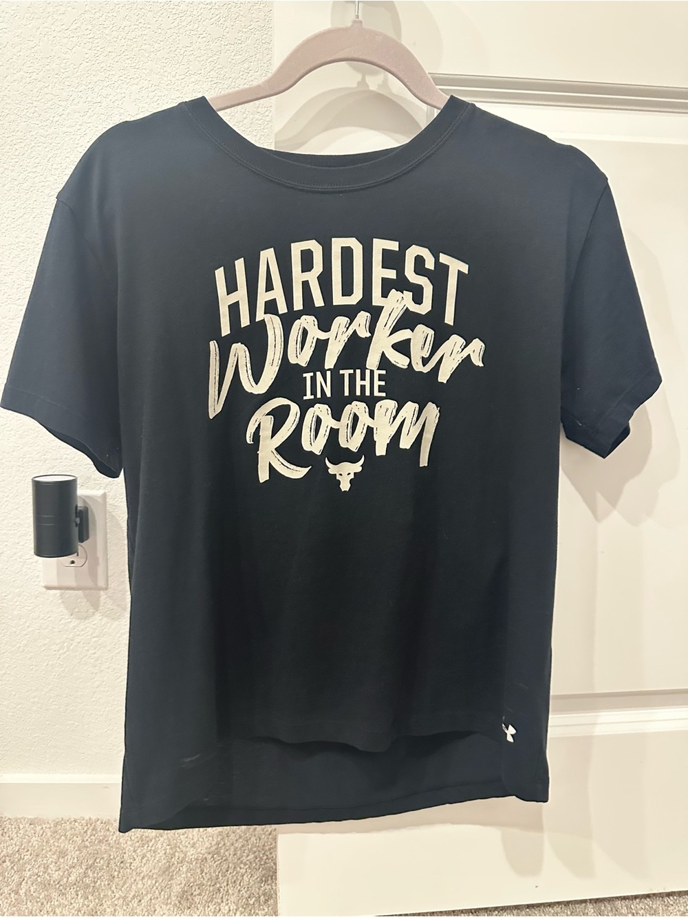 Under Armour Black Tee with Yellow 'Blood. Sweat. Respect.' Trim